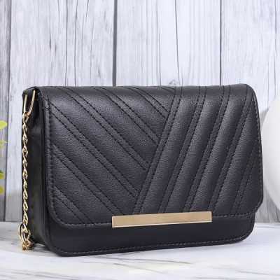 PU Structured Sling Bag with Quilted